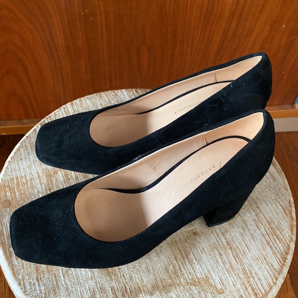 Anthropologie Black Block Heels - Picture 2 of 5